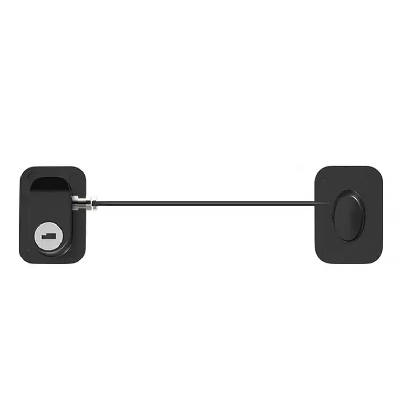 AEE8-Refrigerator Lock 2 Packs,Fridge Lock Protection Fridge Locks With Key Surface-Friendly Freezer Lock,Black