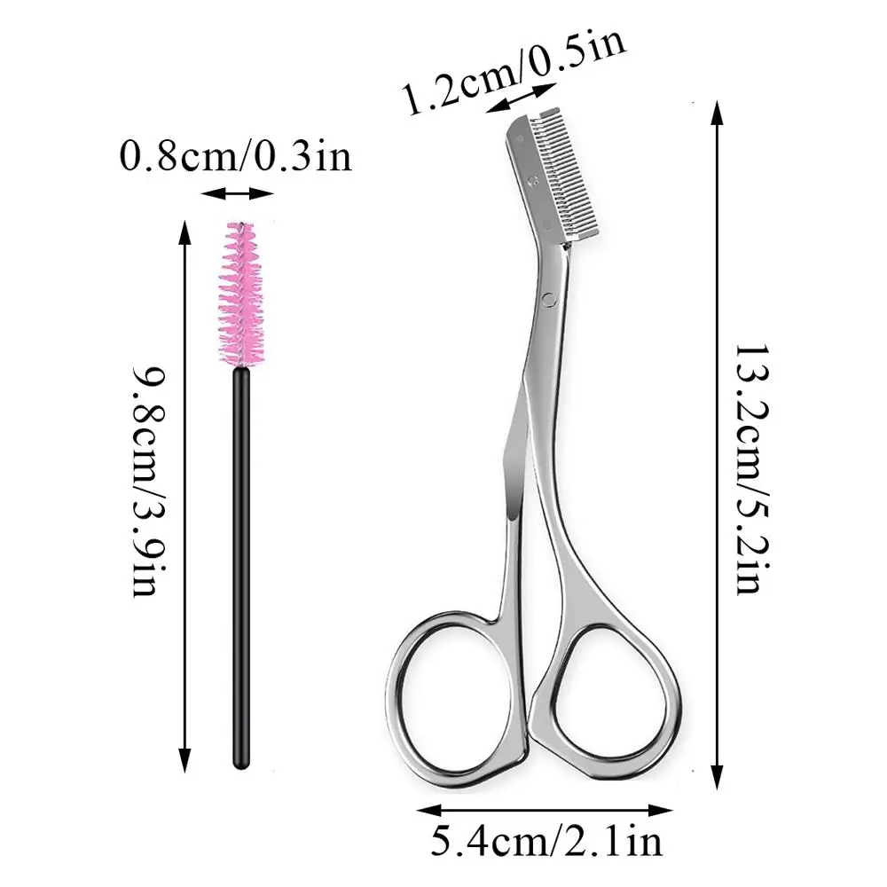 Manuelle Augenbraue Trimmer Für Frauen Edelstahl Augenbraue Schere Mit Kamm Pinsel Tägliche Stirn Haar Entfernung Schönheit Make-Up-Tool