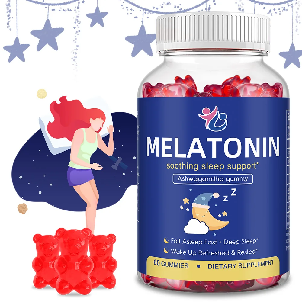 5 Mg Melatonin Sleep Gummies - with Ashwagandha, Promote Sleep Health, Improve Sleep Quality, and Enhance Immunity