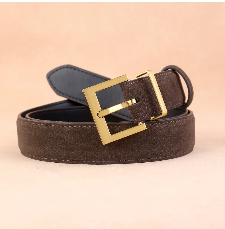 3cm New Women's Leather Belt with Needle Buckle Suede Waist Belts Cowhide Versatile Decoration Jeans Designer Clothes Waist Belt