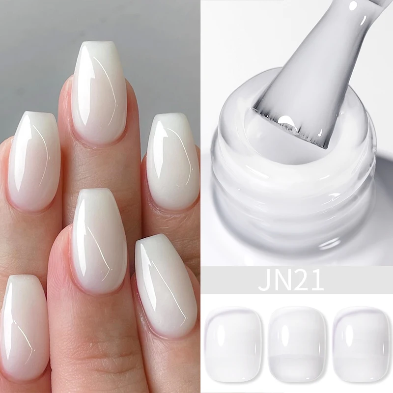 Born pretty branco leitoso geléia nude gel unha polonês 10ml branco translúcido embeber fora gel