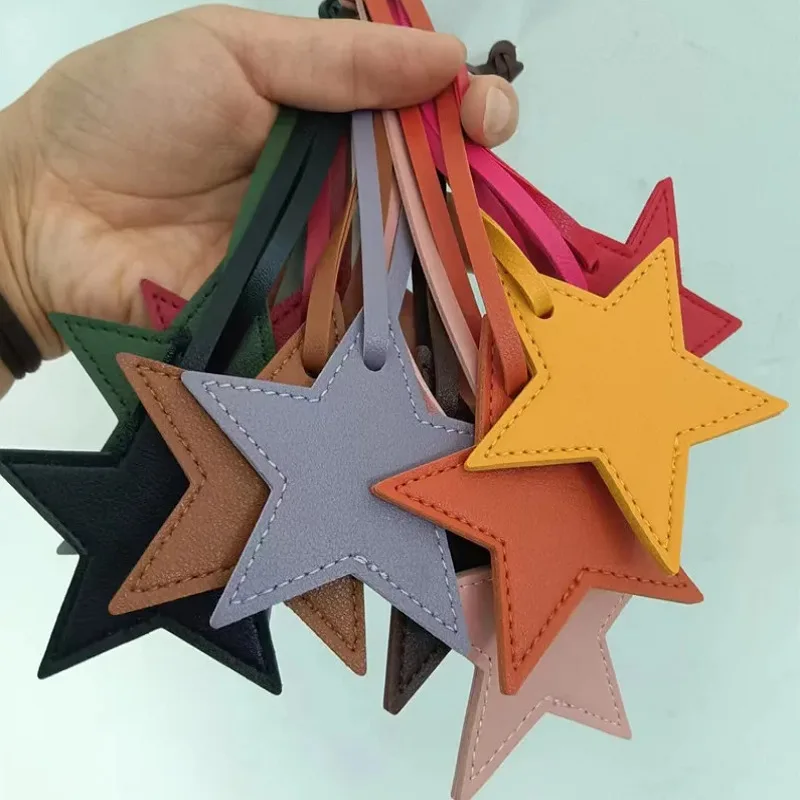 Star PU Leather Tassels Keychain Charms Tassels Five-pointed Star Tassels for Jewelry Making Key Chain