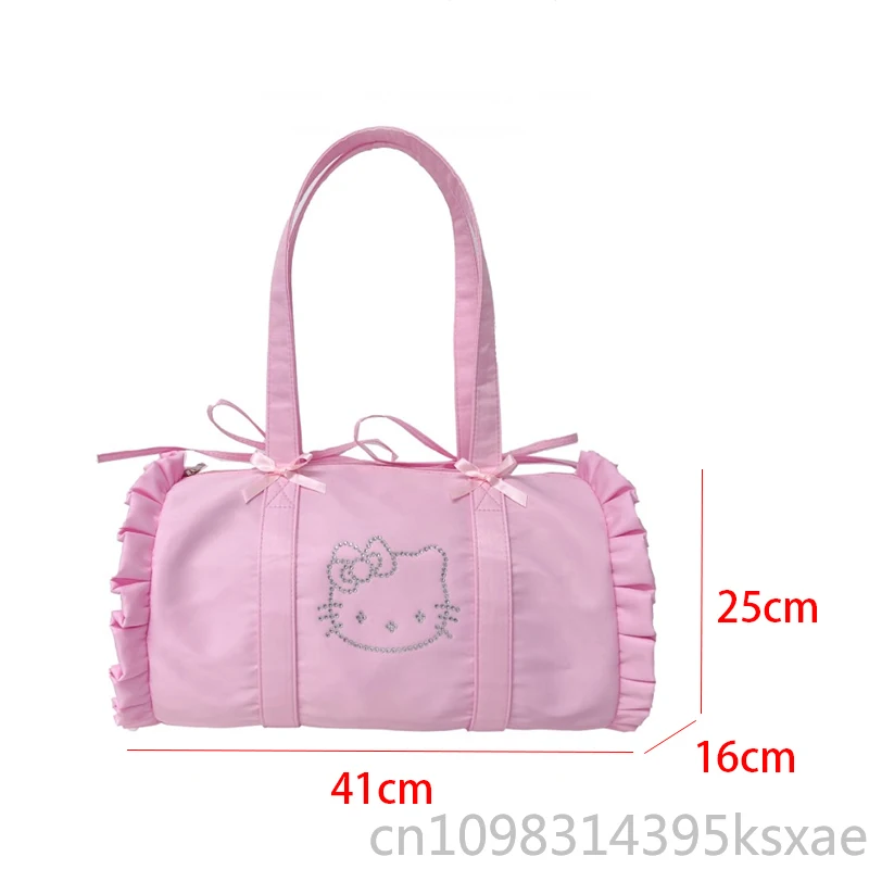  Large Capacity Shoulder Bag for Women Kawaii Hello Kitty Tote Durable Handbag Luxury Designer Girls Bag