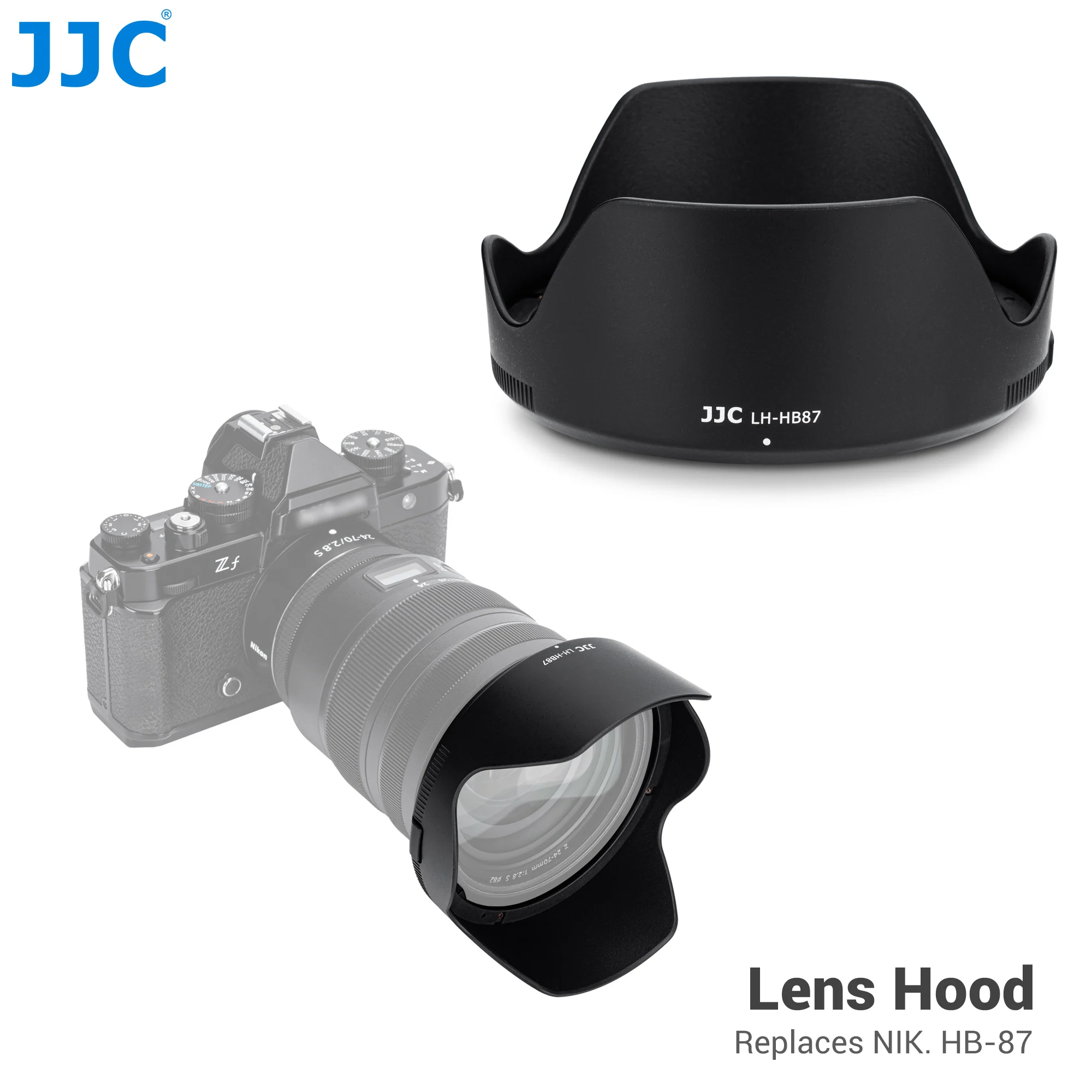 

JJC Nikon 4225 HB-87 Bayonet Lens Hood Reversible Camera Lens Hood For Nikon NIKKOR Z 24-70mm f/2.8 S lens Replaces for HB-87