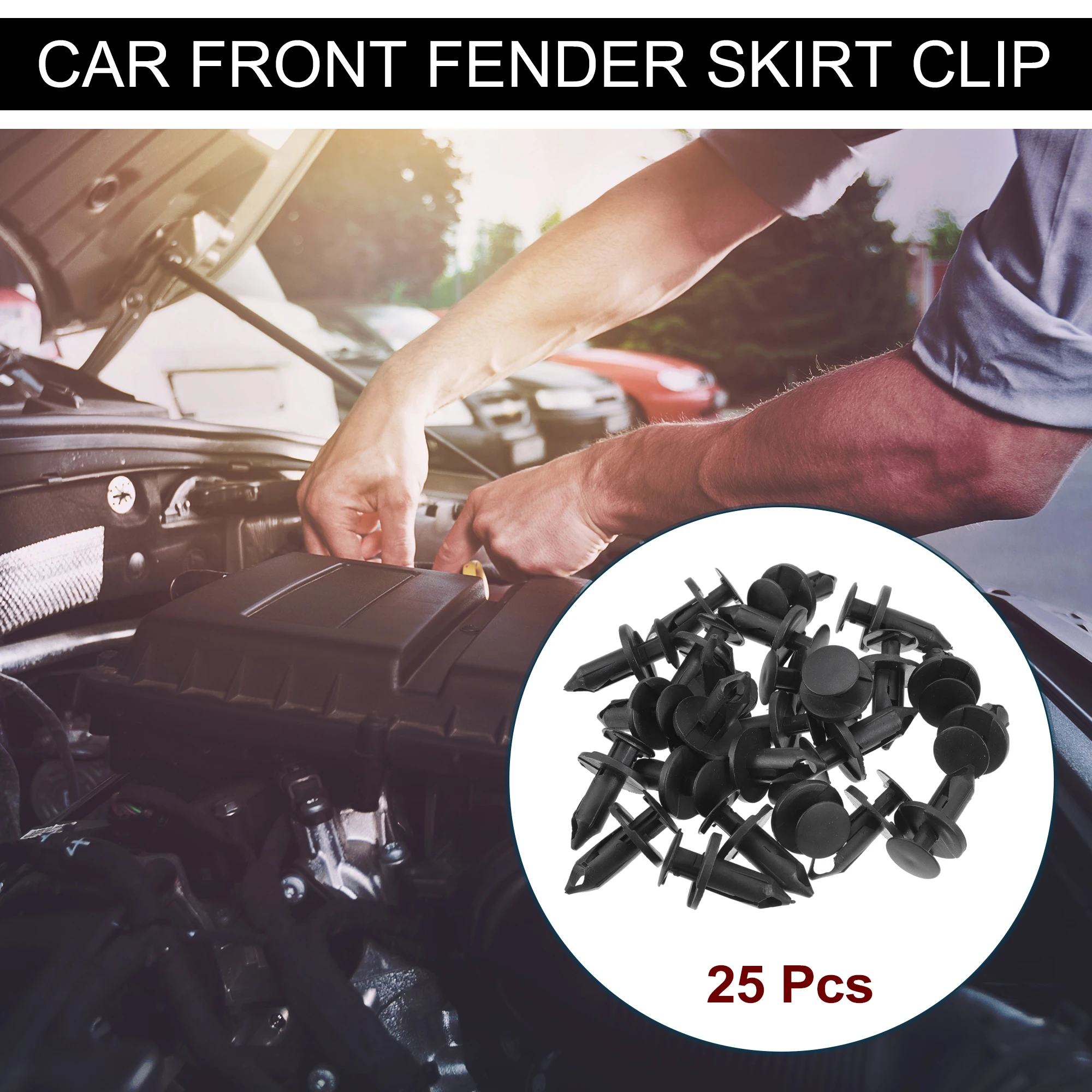 UXCELL Car Front Fender Skirt Clip for Ford Escape 2008-2012 Bumper Push Type Plastic Retainer Rivets Black 25/120 Pcs