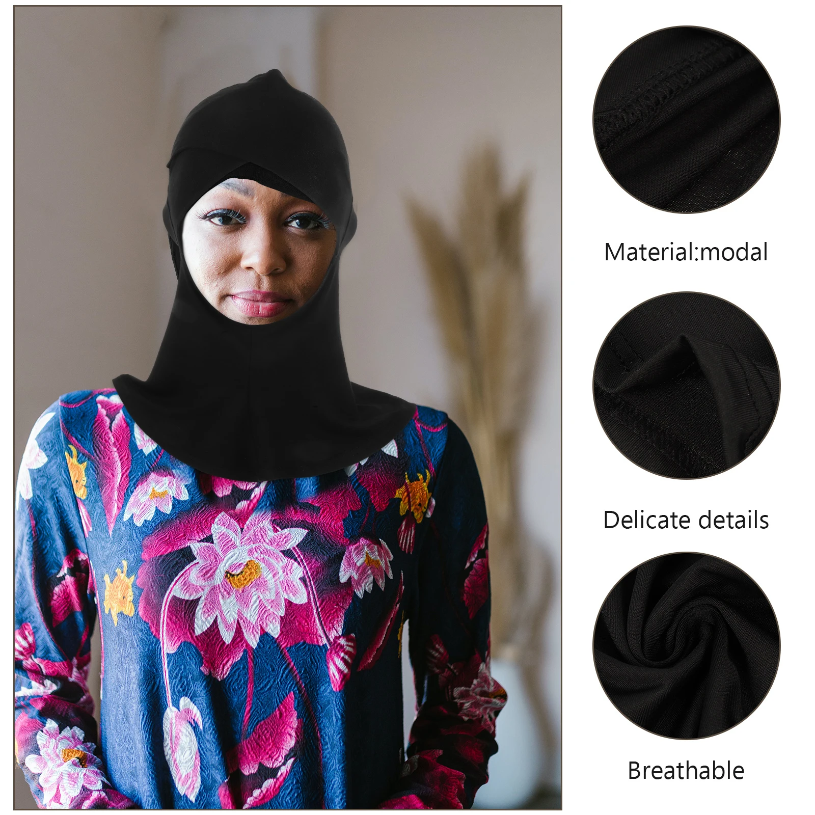 

Women Adjustable Muslim Hijab Scarf Bonnet Head Wrap Shawl Bandana Muffler Inner Hijab Comfortable Stretchy Modal Fabric Summer