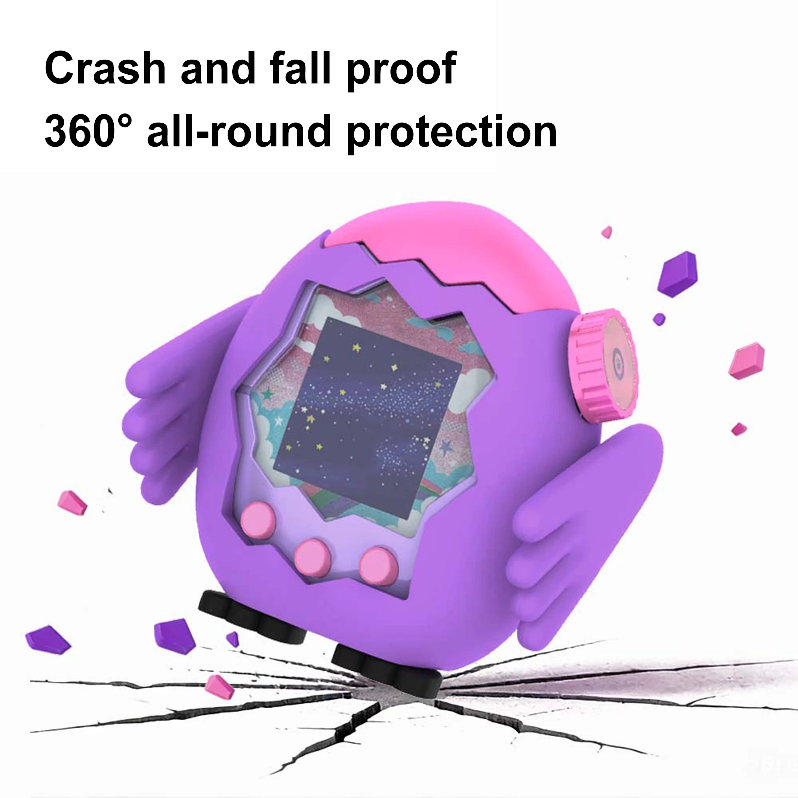 Cute Owl Protective Case Fit for Tamagotchi Paradise Pet Accessories Protective Sleeve Case with Lanyard Scratch-Resistant