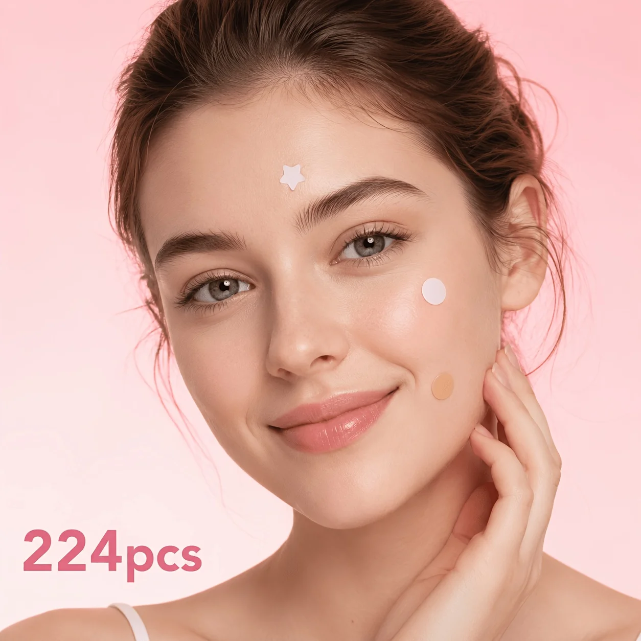 224PCS Hydrocolloid Pimple Patches, Star & Round Face Stickers, Thin Invisible Blemish Cover Patches for Men Women