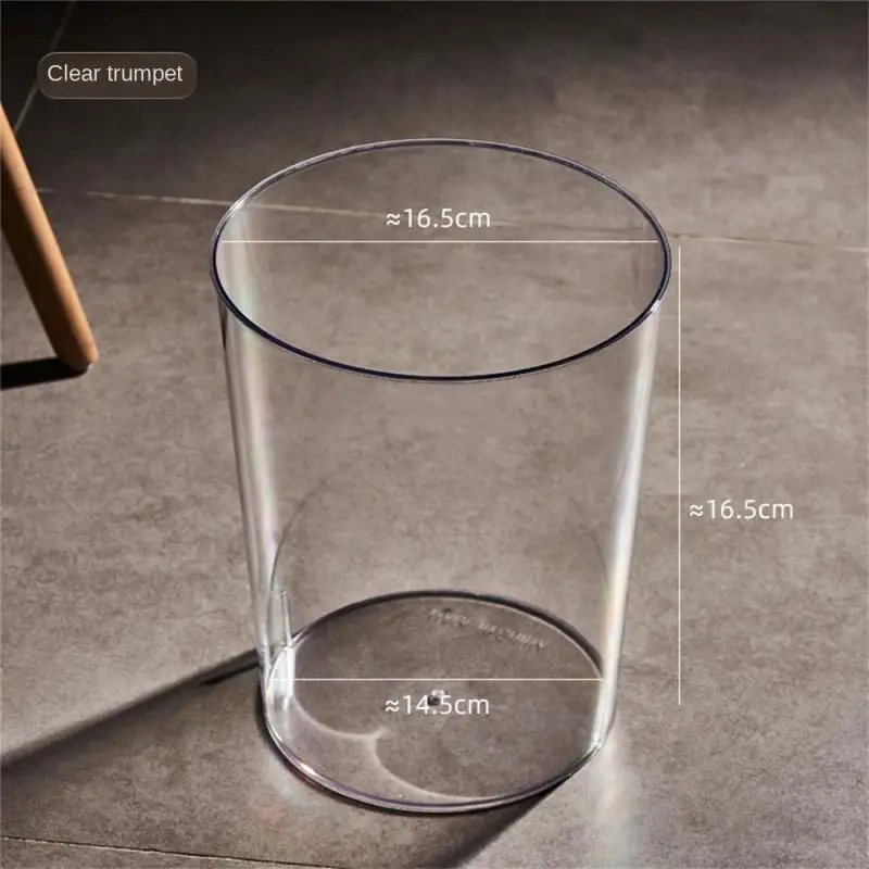 

Luxury Transparent Trash Can Without Lid Garbage Bin Home Office Rubbish Nordic Garbage Container Waste Basket Kitchen Dustbin