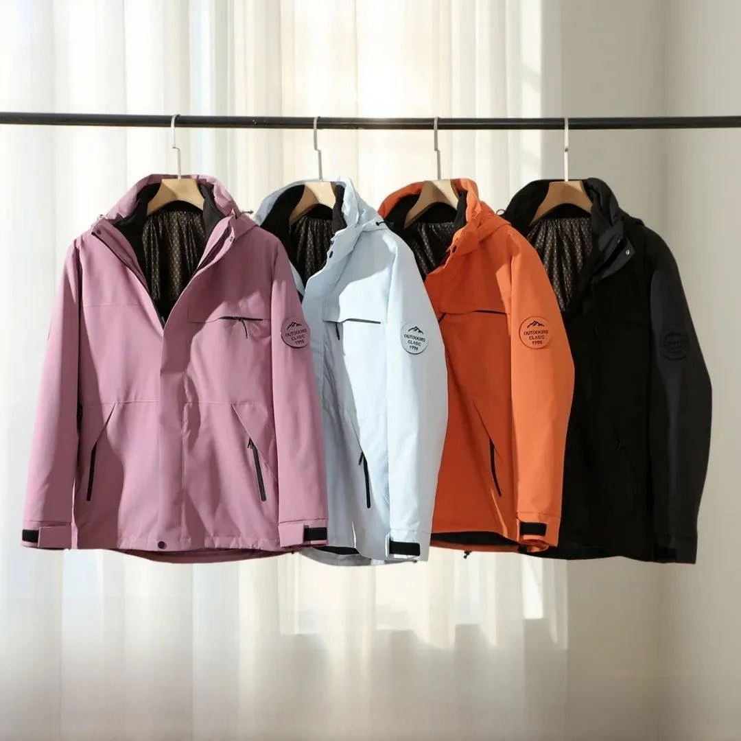 

Уличная куртка-трансформер 3-в-1 с флисовой подкладкой, ветрозащитная, водонепроницаемая, с капюшоном, для пар, лыжная, из полиэфирного волокна, с длинными рукавами, на молнии