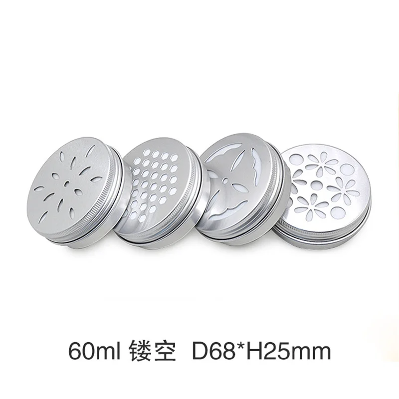 200 PCS 68*25 มม.60ml รอบโลหะดีบุกกล่อง Air Freshener Hair WAX อลูมิเนียมดีบุก Jars คอนเทนเนอร์ Hollowed OUT สกรูฝาปิด