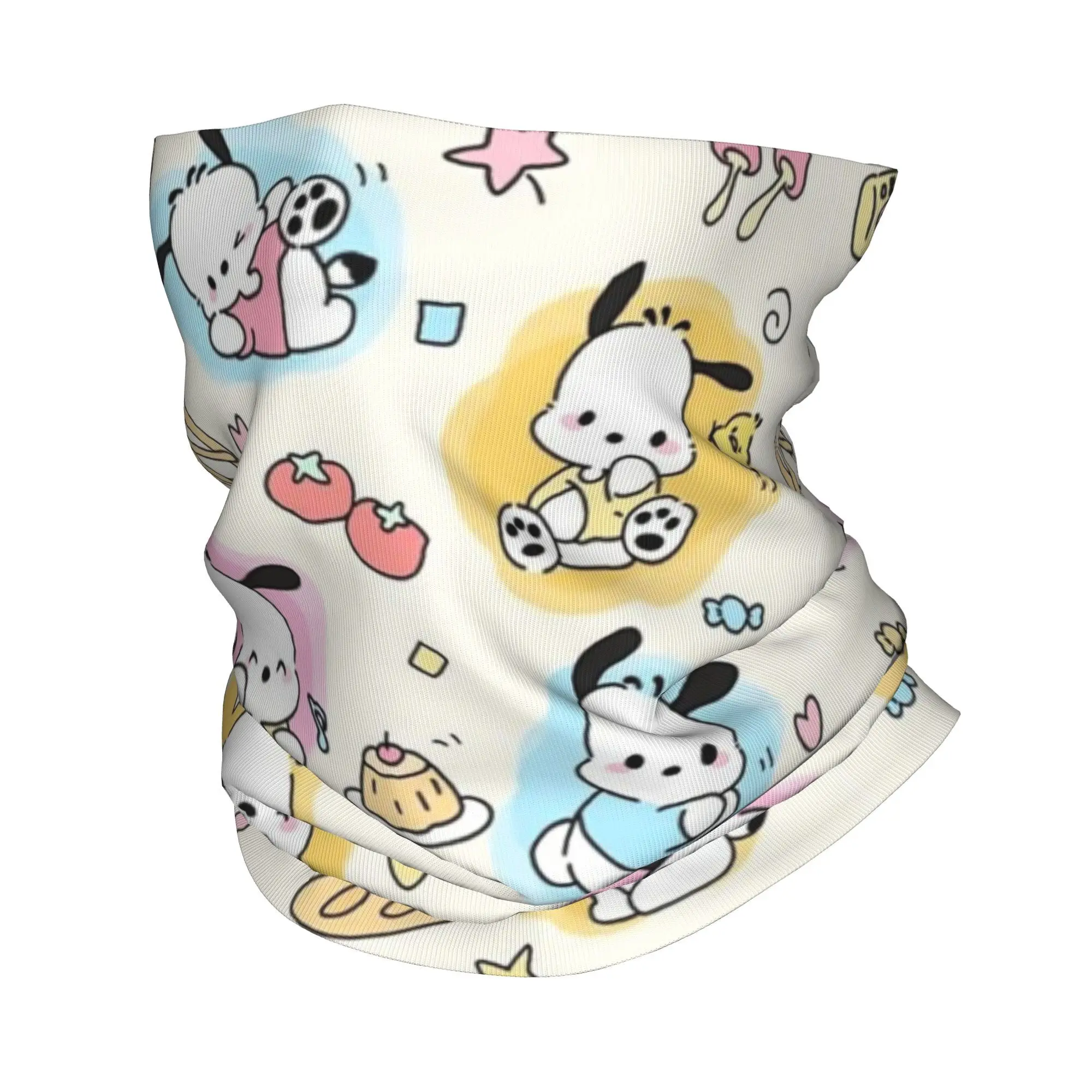 Custom Cartoons Pochacco Winter Headband Neck Warmer Women Men Hiking Hunting Tube Scarf Cute Face Bandana Gaiter