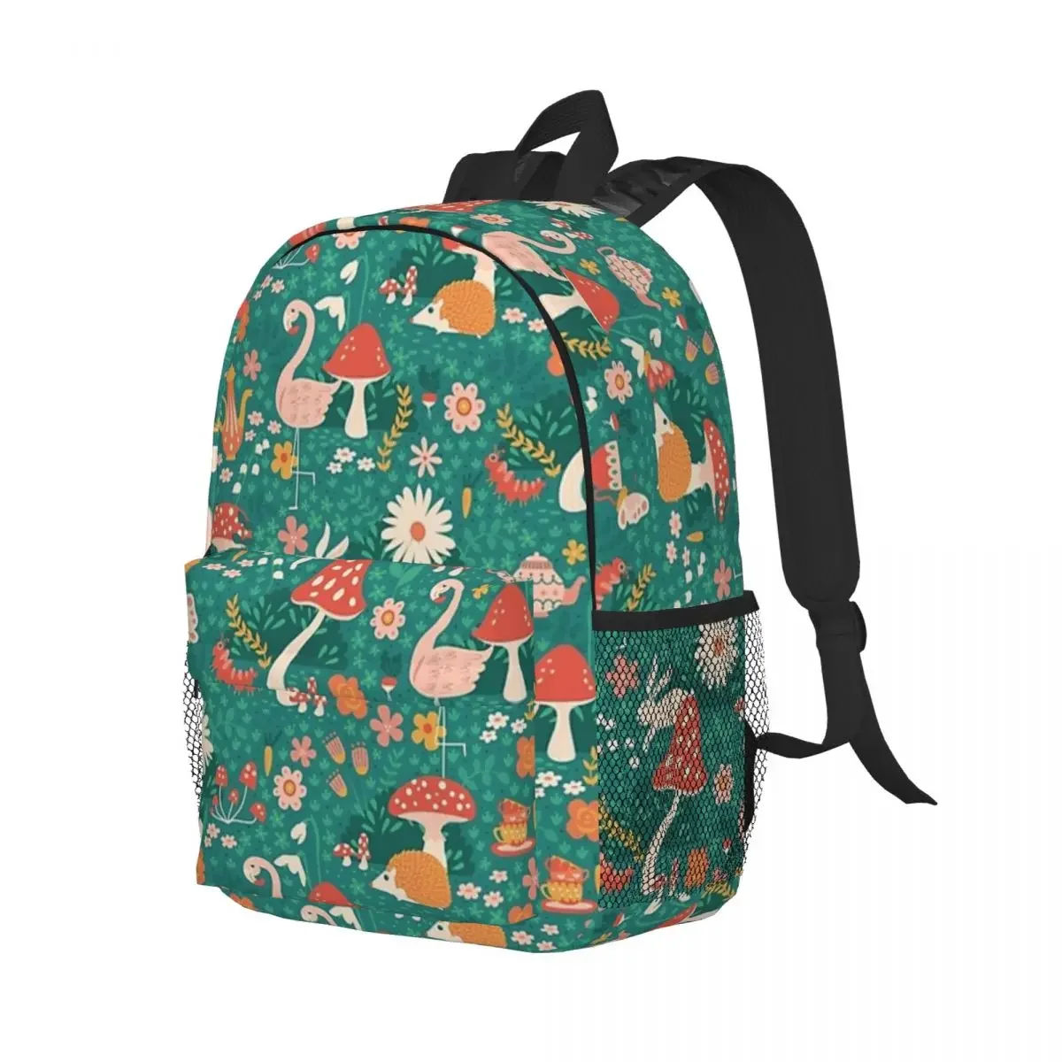 Vagando no País das Maravilhas Teal + Mochilas Vermelhas, Mochila para Adolescentes, Mochila Escolar Infantil Casual, Bolsa de Ombro