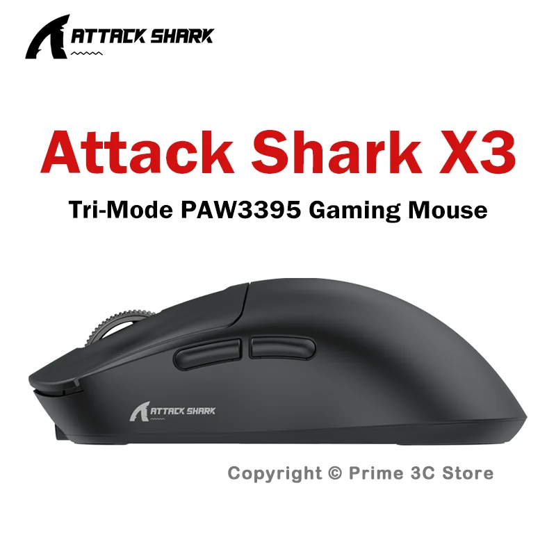 ATTACK SHARK X3 Wireless Gaming Mouse 49g Tri-Mode Bluetooth 5.2 2.4G Wired PAW3395 26000DPI 200H Battery