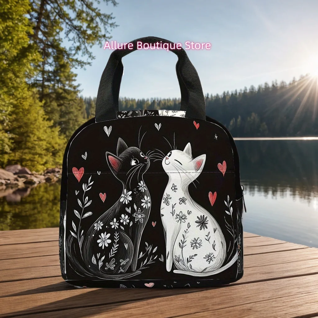 Loving each other, cats carry small handbags with large capacity, suitable for outdoor leisure activities, picnics, daily commut