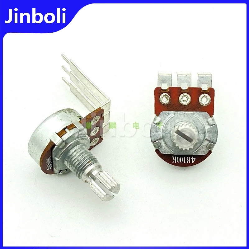 2PCS คุณภาพสูง WTH148 16 ประเภท B100K ยาว Bent Foot Power เครื่องขยายเสียง High และ Low Volume Potentiometer 3Pins เดี่ยว