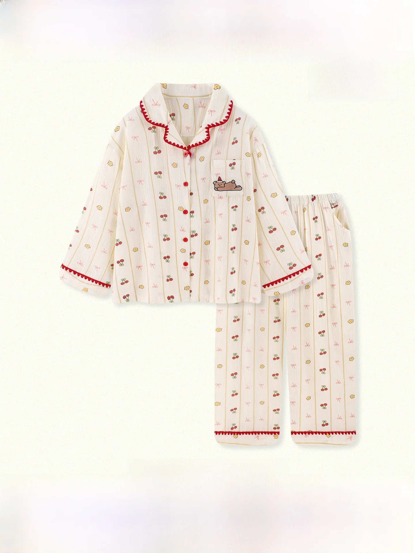 pijama-de-algodon-puro-para-bebe-ropa-de-dormir-de-manga-larga-para-mujer-diseno-de-oso-de-dibujos-animados-transpirable-y-comodo-conjunto-para-otono-y-primavera