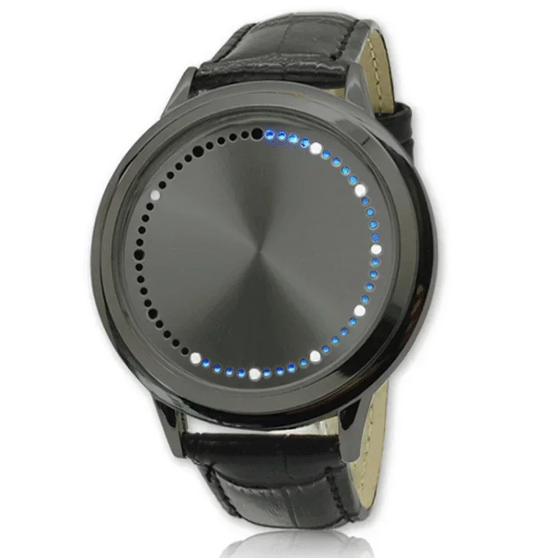 Yeni moda dokunmatik Led izle erkekler yaratıcı nokta matris mavi ışık Led dijital saatler elektronik saat reloj hombre dijital