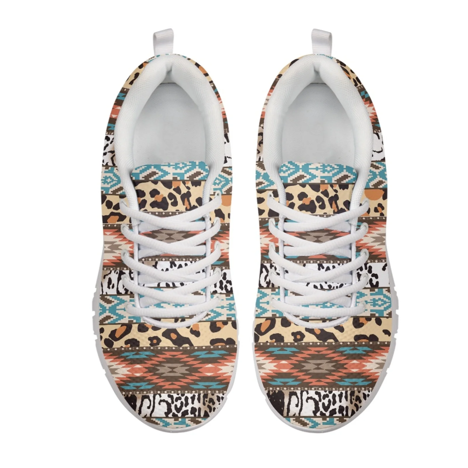 Coloranimal Anti-Slip Breathable Running Sneakers for Women Women's Fashion Sneakers for Recreation Geometric & Leopard
