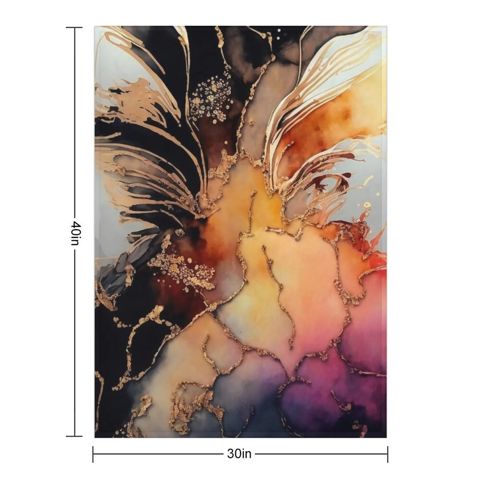 Sweet Pineapple - Abstract Alcohol Ink Resin Art Throw Blanket Soft Plaid Hairy Luxury valentine gift ideas Blankets