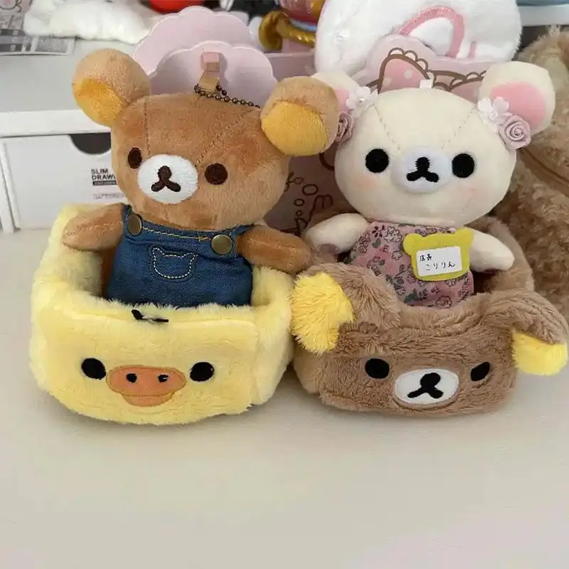 

Kawaii Rilakkuma плюшевые аксессуары коробка для хранения ювелирных изделий настольная коробка для хранения разных видов мультяшный аниме креативный подарок для девочек