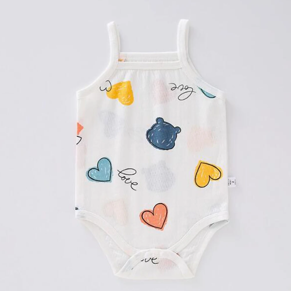 Baby Bodysuits Sleeveless 100% Cotton Baby Boy Summer Clothes Cute Pattern Thin Newborn Infant Girl Rompers