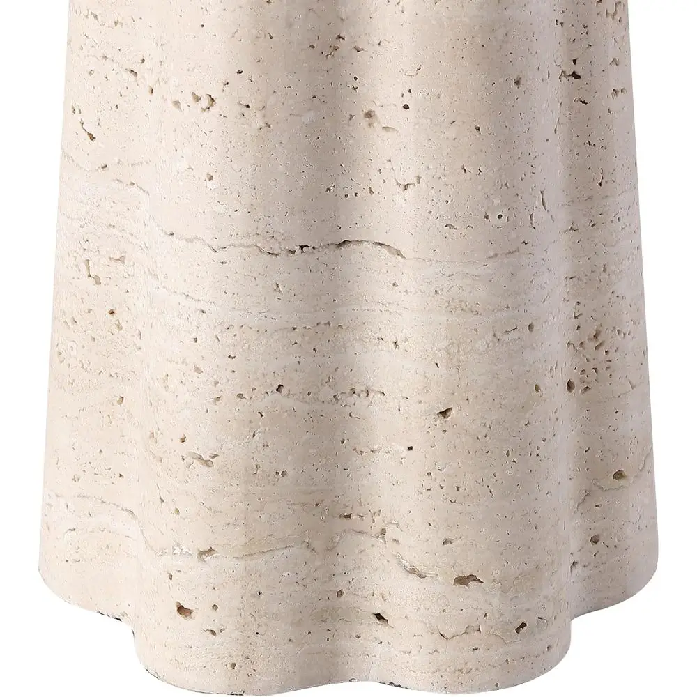 25-inch Travertine/White Table Lamp with LED Bulb for Bedroom, Living Room, Home Office, or Desk Nightstand view 4