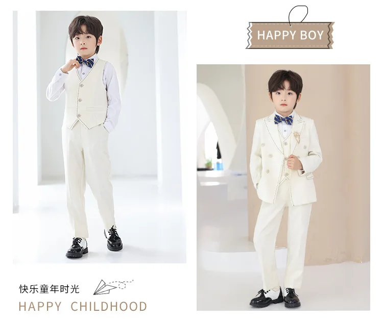 Kinderanzug-Set, Britischer Stil Blumenmädchen-Kleid für Einjährige, Jungen-Kostüm für Reden, Klavier, Laufsteg-Performance A5047 – Detail 17