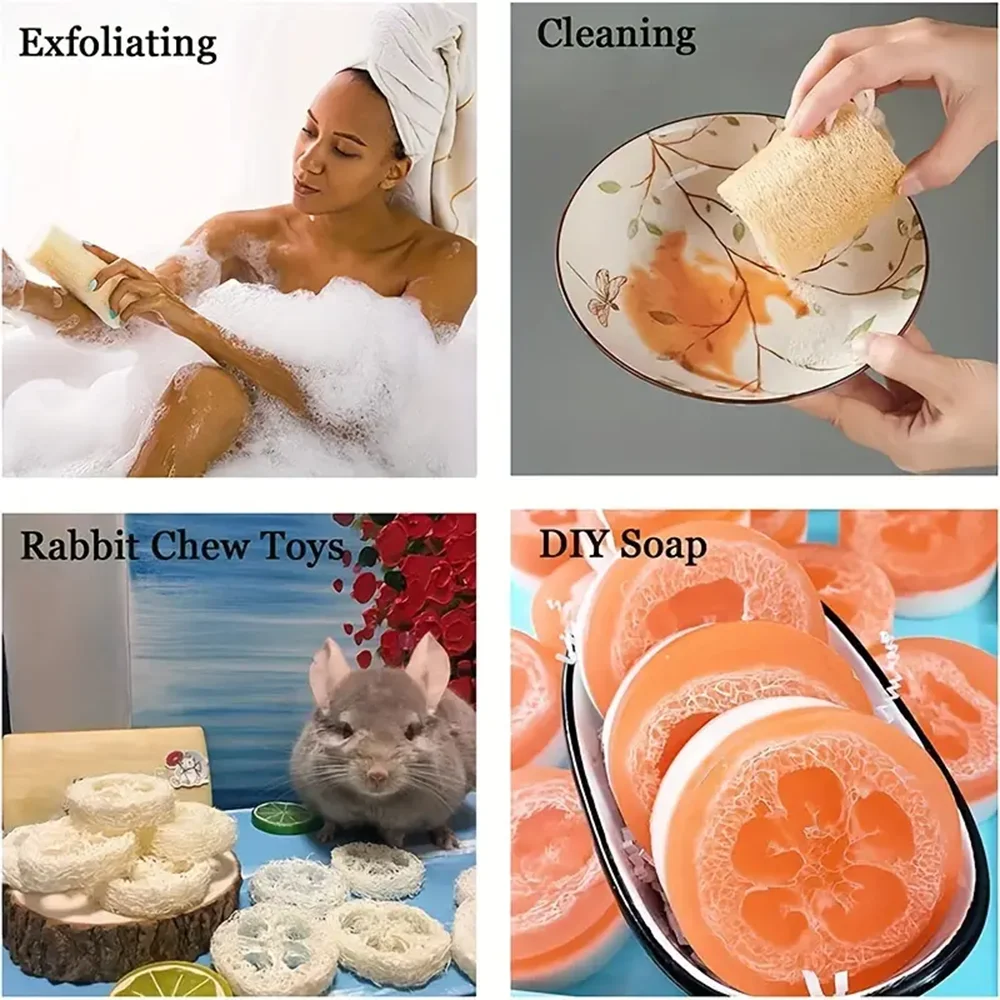 Natural Egyptian Loofah Exfoliating Body Scrubber,  Egyptian Shower Loofah Sponge Body Scrubber for Women and Men for Body