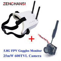 5.8G 48CH Dual Antennas FPV Goggles Monitor Video Glasses Headset HD With 5.8G 25mW transmitter fpv camera for Racing Drone