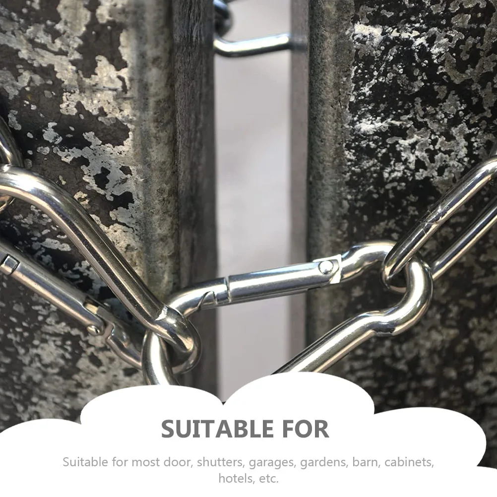 

Stainless Steel Barn Door Chain Durable Household Reusable Wear-Resistant Multi-Function Horse Gate Lock Silver Security Lock