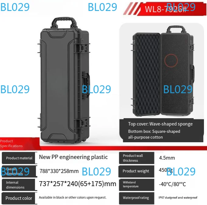 

Waterproof Tool Case Outdoor Hard Case Tools Storage Box Portable Professional Equipment Storage Boxes Large Toolbox with Wheels