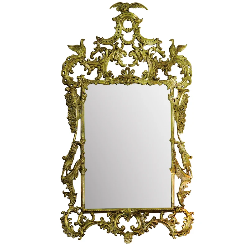 

Unique design antique home accessories bronze mirrors wall decoration looking glass for home living room vintage french mirror