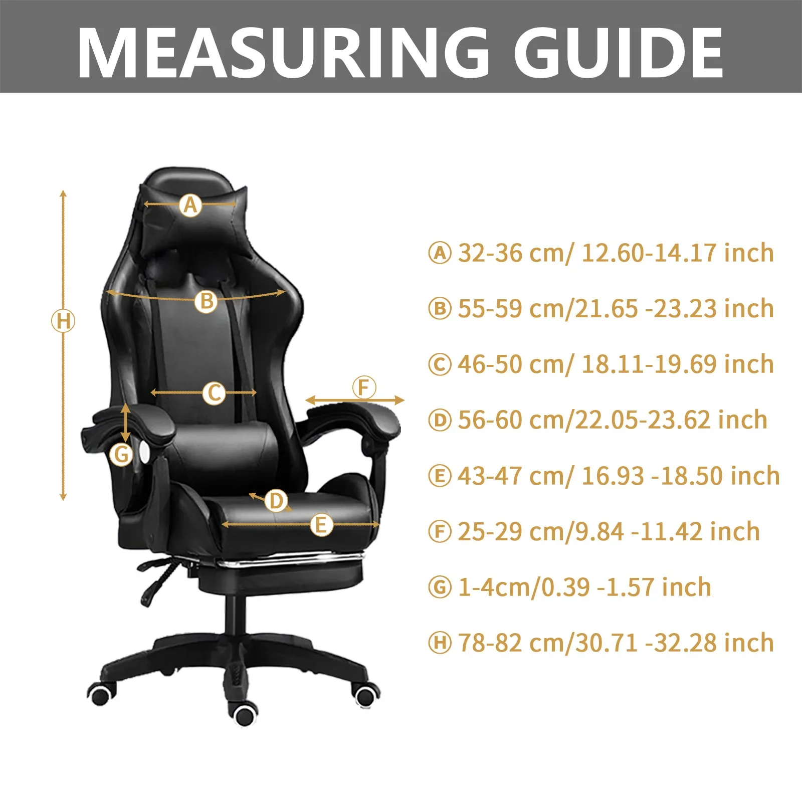 Waterproof Solid Color Gaming Chair Cover Universal Computer Game Competitive Seat Backrest Armrest Elastic Swivel Chair Cover