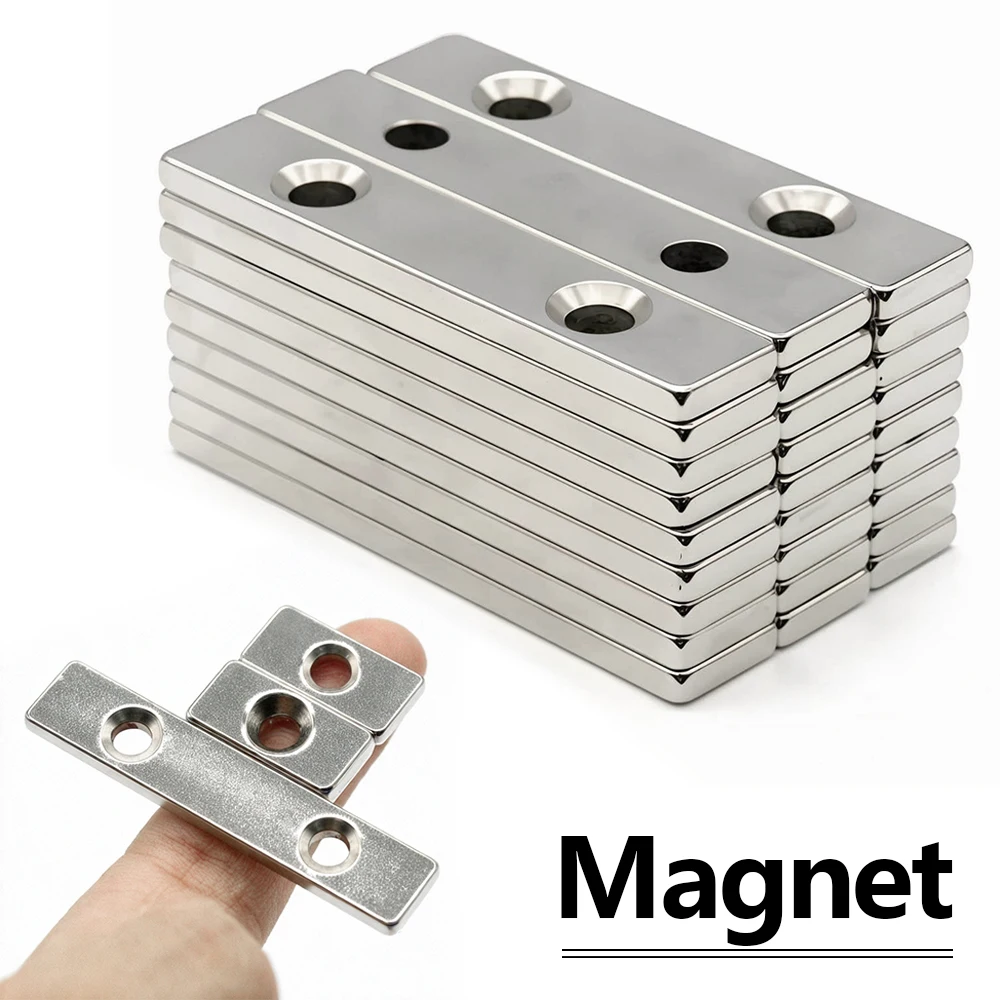 Super Strong Block Neodymium Magnet with hole N35 Permanent Magnets NdFeB Powerful Magnetic imane High Performance