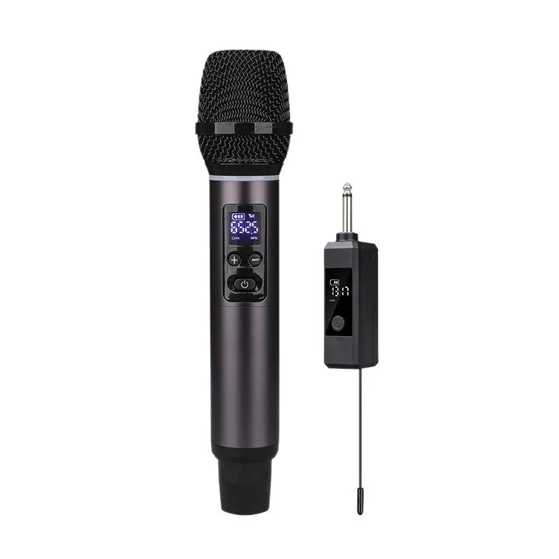 All-metal Wireless Microphone One To Two U-segment KTV Singing Home Outdoor Performance Charging Microphone