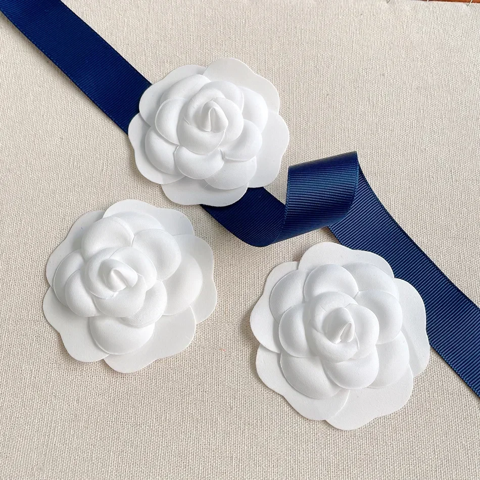 10pcs/bag Size 7.5cm White . Flower Sticker Brooches -- Decoration for Gift box, Paty Wedding