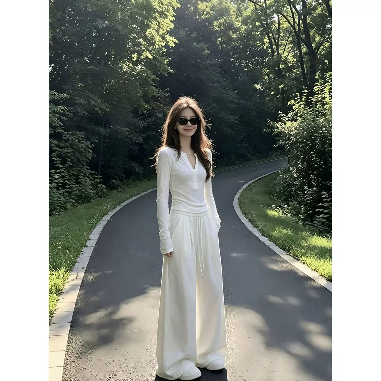 Korean Style Slimming Fashionable Two-Piece Set for Women Casual Spring Autumn Wear Comfortable Breathable Quality Material