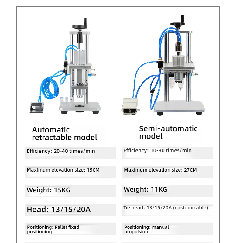 Desktop Semi-Auto Vial Sealing Machine Injec tion Glass Oral Liquid Bottle Ampou