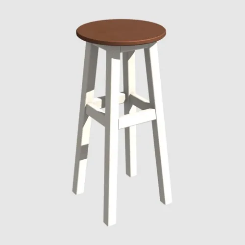 Arbre Wood Stool 60 cm White Skeleton