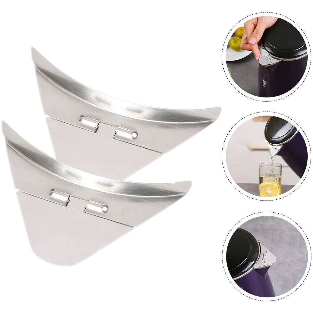 2 Pcs Kettle Dust Cover Hot Water Spout Covers for Electric Leakproof Household Parts Stainless Steel Anti-splash Caps Boiling