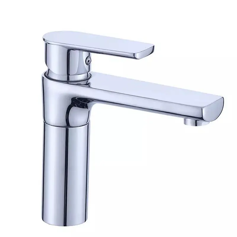 360° Rotating Copper Red Punch Body High Standard Hot and Cold Mixing Basin Faucet Single Hole Quick Open Bathroom Basin Faucet