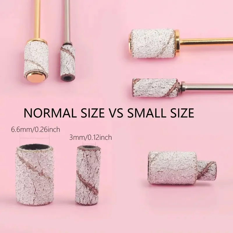 100 قطعة/صندوق 3.0 مللي متر مسمار الرملي العصابات + 1 قطعة مسمار مغزل آلة كهربائية صغيرة مسمار لقمة ثقب UV هلام الاكريليك مزيل طلاء الأظافر #5