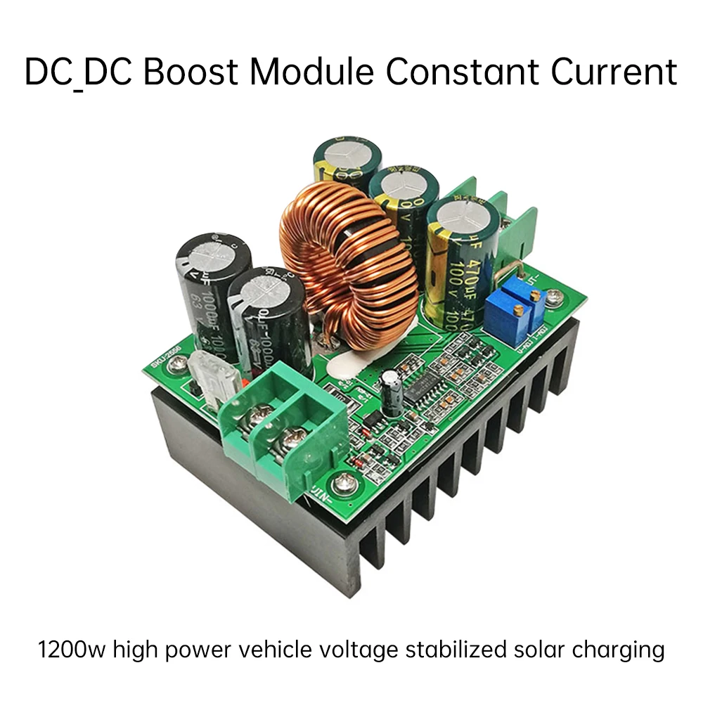 DC10-36V To DC12-80V 20A Boost Module High Power Voltage Converter Adjustable Voltage Regulator With Heat Dissipation 1200W