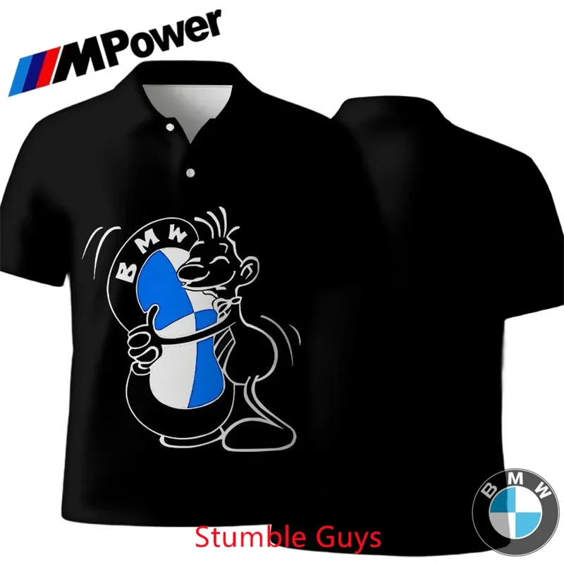 

BMW M Power Men's Summer Polo Shirt Sports Motorcycle Racing Performance Short Sleeve Moisture-Wicking Lightweight Wear