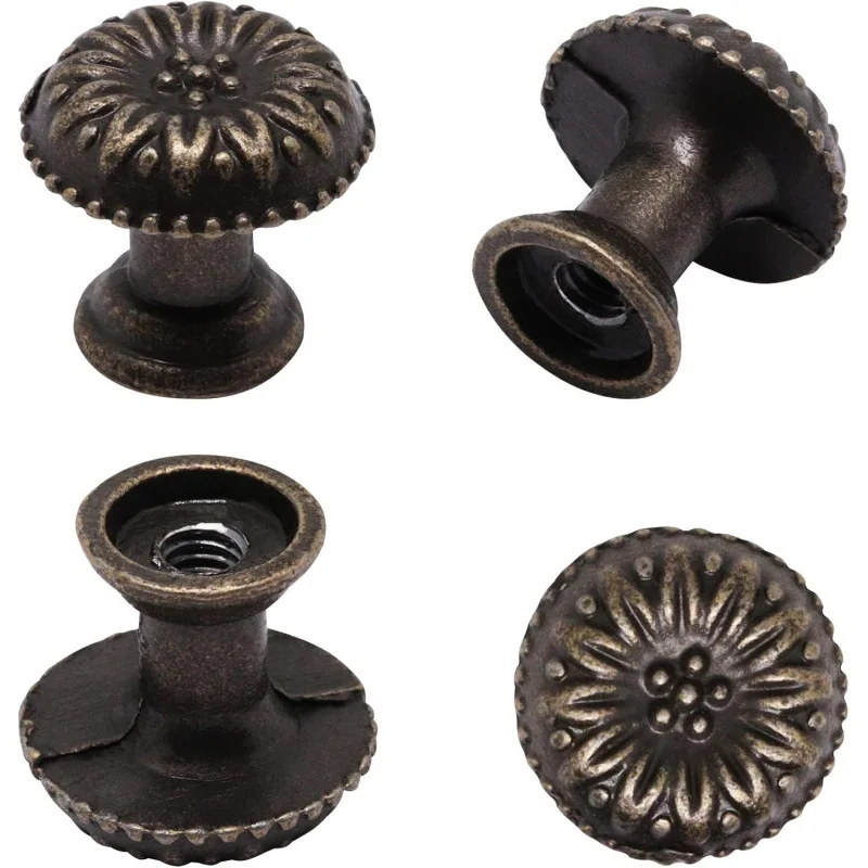 18 ชิ้นลิ้นชัก Vintage, ดึง, กล่องเครื่องประดับขนาดเล็ก, สังกะสีอัลลอยด์ Knob จับไม้