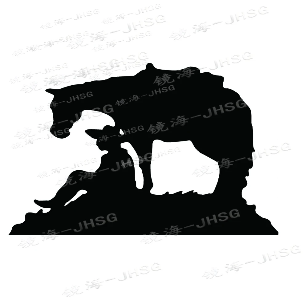 Creative Automotive Accessories - Horse and Cowboy Vinyl Decal Sticker - Waterproof PVC - Suitable for Various Vehicles