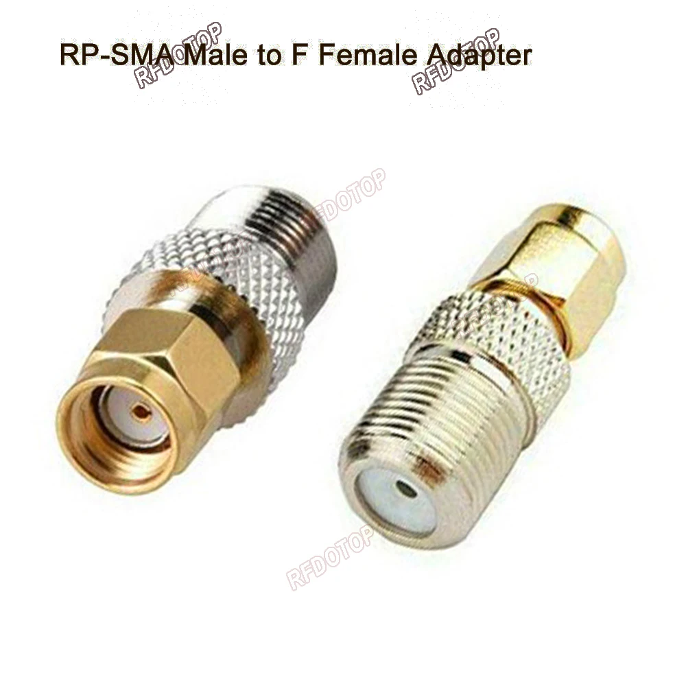 2pcs/lot SMA To F Male/Female Straight Connector RP-SMA To F Type Adapter RF Coaxial Connector Brass Gold Plated High Quality