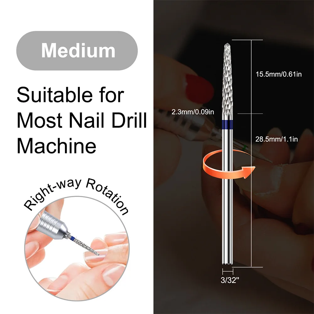 1pc Stainless Steel Nail Drill Bit Nail Drill Machine Bit For Gel Removal Polishing Tools Professional Pedicure Nail Efile Bits view 5