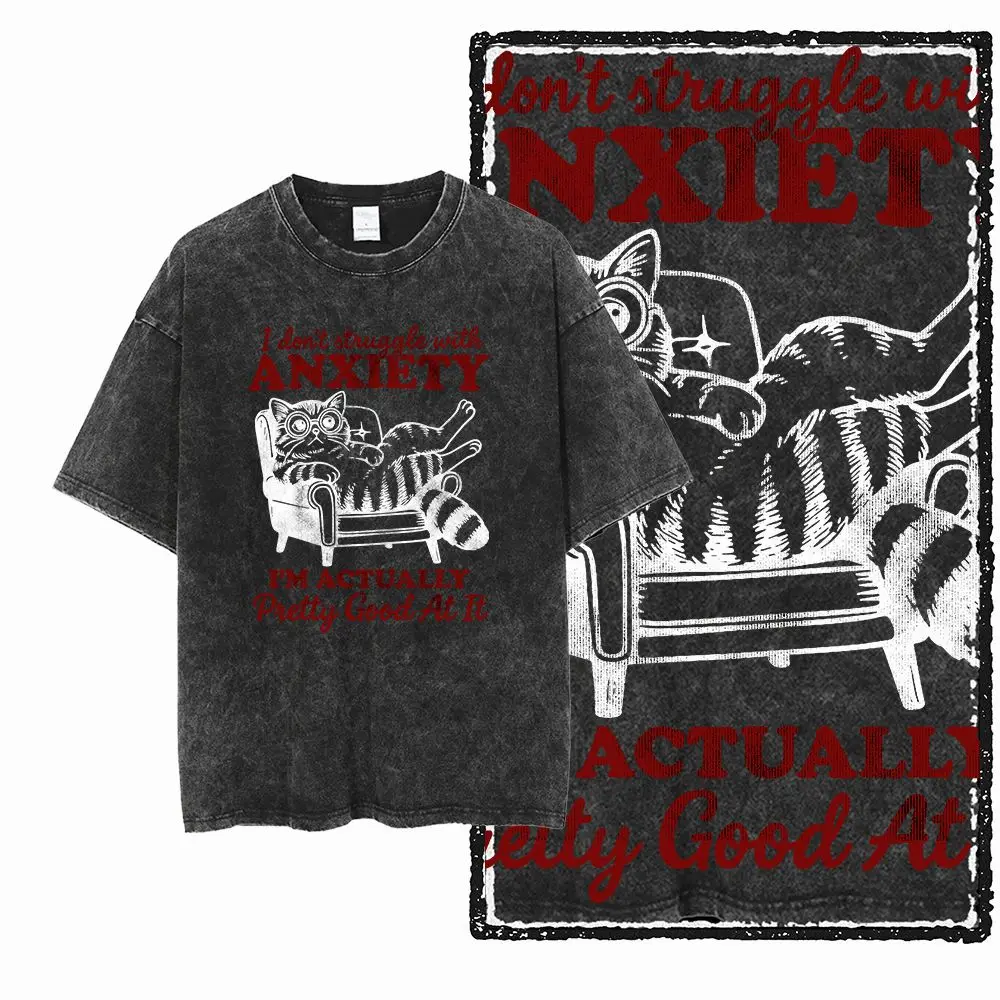 쿨한 O넥 100% 면 남녀 공용 고양이 프린트 티셔츠 _ 피클드 스트리트 탑 사이즈 남녀 공용 티셔츠 여성 의류